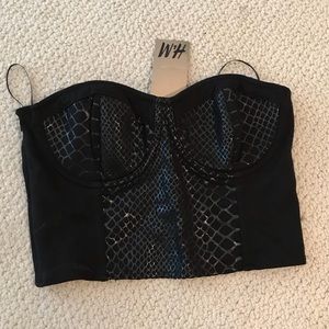 H&M black snake skin crop top
